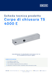 Corpo di chiusura TS 4000 E Scheda tecnica prodotto IT