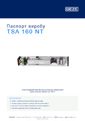 TSA 160 NT Паспорт виробу UK