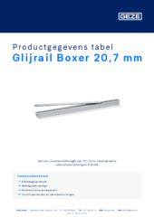 Glijrail Boxer 20,7 mm Productgegevens tabel NL