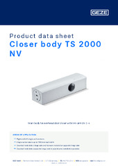 Closer body TS 2000 NV Product data sheet EN