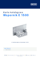 Wspornik E 1500 Karta katalogowa PL