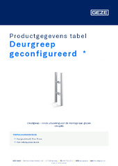 Deurgreep geconfigureerd  * Productgegevens tabel NL