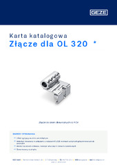 Złącze dla OL 320  * Karta katalogowa PL