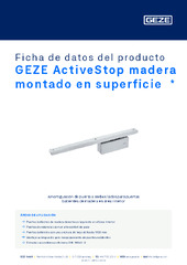 GEZE ActiveStop madera montado en superficie  * Ficha de datos del producto ES
