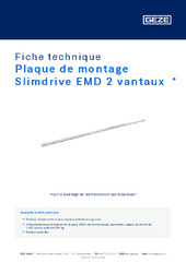 Plaque de montage Slimdrive EMD 2 vantaux  * Fiche technique FR
