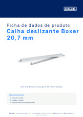 Calha deslizante Boxer 20,7 mm Ficha de dados de produto PT