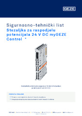 Stezaljka za raspodjelu potencijala 24 V DC myGEZE Control  * Sigurnosno-tehnički list HR