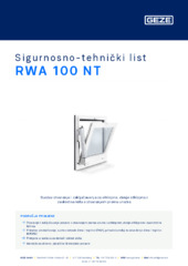 RWA 100 NT Sigurnosno-tehnički list HR