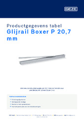 Glijrail Boxer P 20,7 mm Productgegevens tabel NL