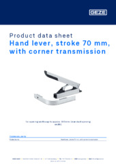 Hand lever, stroke 70 mm, with corner transmission Product data sheet EN