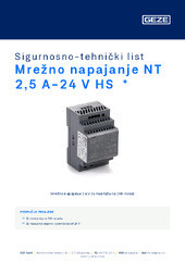 Mrežno napajanje NT 2,5 A-24 V HS  * Sigurnosno-tehnički list HR