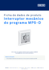Interruptor mecânico do programa MPS-D Ficha de dados de produto PT