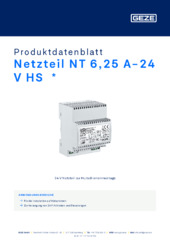 Netzteil NT 6,25 A-24 V HS  * Produktdatenblatt DE