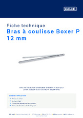 Bras à coulisse Boxer P 12 mm Fiche technique FR