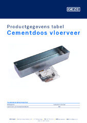 Cementdoos vloerveer Productgegevens tabel NL