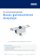Boxer gulvmonteret drejeleje Produktdatablad DA
