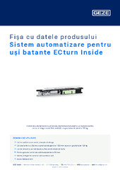 Sistem automatizare pentru uși batante ECturn Inside Fișa cu datele produsului RO