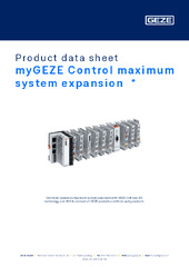 myGEZE Control maximum system expansion  * Product data sheet EN