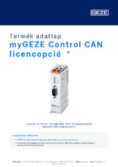 myGEZE Control CAN licencopció  * Termék adatlap HU