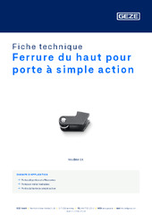 Ferrure du haut pour porte à simple action Fiche technique FR