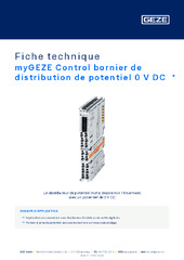myGEZE Control bornier de distribution de potentiel 0 V DC  * Fiche technique FR