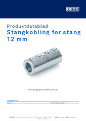Stangkobling for stang 12 mm Produktdatablad NB