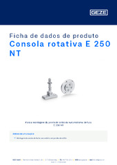 Consola rotativa E 250 NT Ficha de dados de produto PT