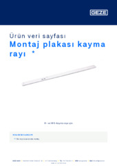 Montaj plakası kayma rayı  * Ürün veri sayfası TR