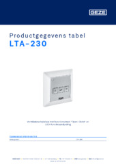 LTA-230 Productgegevens tabel NL