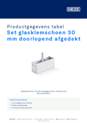 Set glasklemschoen 30 mm doorlopend afgedekt Productgegevens tabel NL