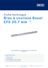 Bras à coulisse Boxer EFS 20,7 mm Fiche technique FR