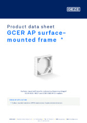 GCER AP surface-mounted frame  * Product data sheet EN