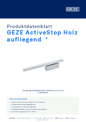 GEZE ActiveStop Holz aufliegend  * Produktdatenblatt DE
