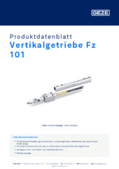 Vertikalgetriebe Fz 101 Produktdatenblatt DE