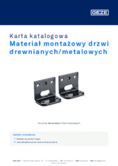Materiał montażowy drzwi drewnianych/metalowych Karta katalogowa PL
