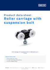 Roller carriage with suspension bolt Product data sheet EN