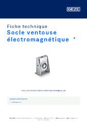 Socle ventouse électromagnétique  * Fiche technique FR
