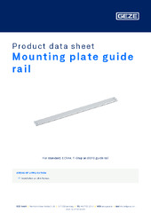 Mounting plate guide rail Product data sheet EN