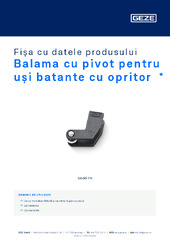 Balama cu pivot pentru uși batante cu opritor  * Fișa cu datele produsului RO