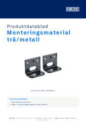 Monteringsmaterial trä/metall Produktdatablad SV