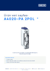 A4020-PA 2POL  * Ürün veri sayfası TR