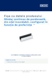 Ghidaj continuu de pardoseală, din oțel inoxidabil, configurat în funcție de preferințe  * Fișa cu datele produsului RO