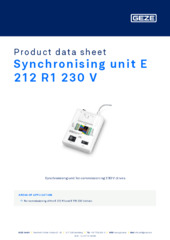 Synchronising unit E 212 R1 230 V Product data sheet EN