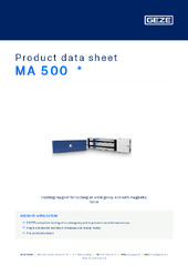 MA 500  * Product data sheet EN
