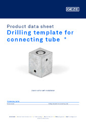 Drilling template for connecting tube  * Product data sheet EN