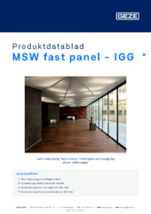MSW fast panel - IGG  * Produktdatablad NB