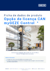 Opção de licença CAN myGEZE Control  * Ficha de dados de produto PT