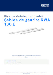 Șablon de găurire RWA 100 E Fișa cu datele produsului RO