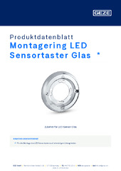 Montagering LED Sensortaster Glas  * Produktdatenblatt DE