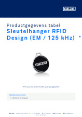 Sleutelhanger RFID Design (EM / 125 kHz)  * Productgegevens tabel NL
